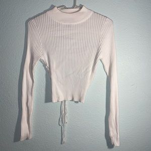 Rue21, White cropped sweater blouse, Medium.